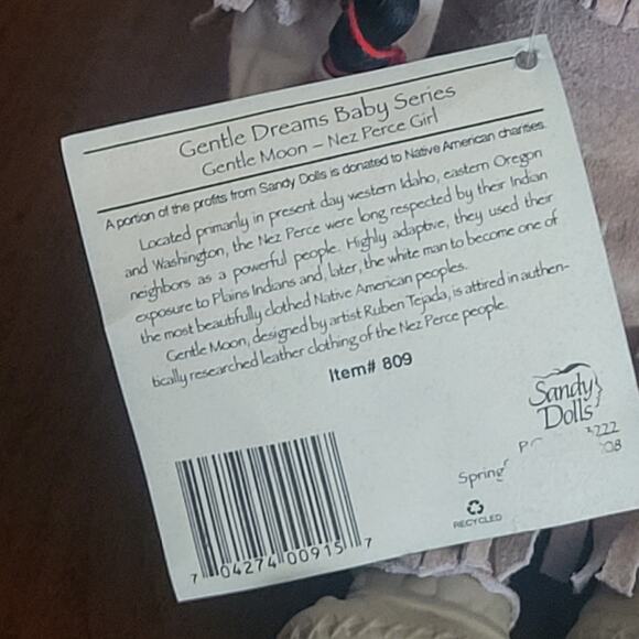 Gentle Dreams Baby Moon Nez Perce Native American leather beaded New with tags - Picture 6 of 12